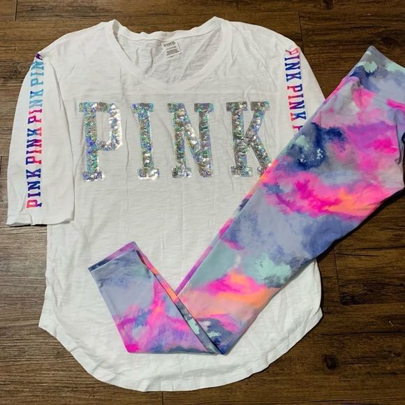 VS PINK BLING WATERCOLOR OUTFIT SET S - Picture 3 of 12